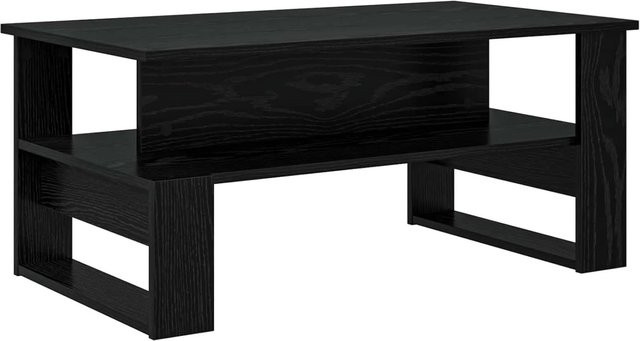 vidaXL Couchtisch in Schwarz und Eichen-Optik, moderner Couchtisch aus Holzwerkstoff mit Holzstruktur, B/T/H: 90 x 50 x 40 cm - Bild 1