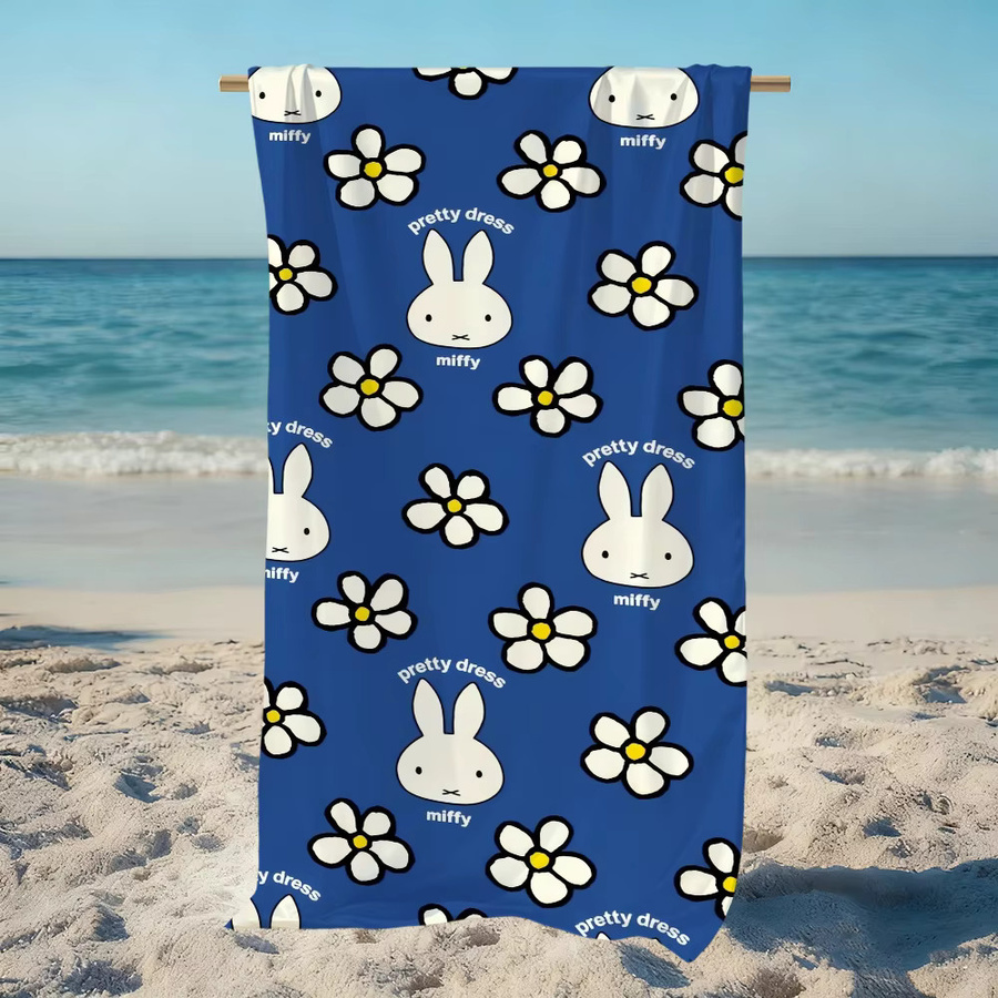 Miffy Handtuch für Kinder in Blau, schnelltrocknend und weich für Strand, Pool und Reise - Bild 2