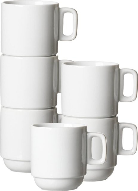 Ritzenhoff & Breker Kaffeebecher Bianco aus Porzellan, Weiß, 6er Set, 245 ml pro Becher - Bild 1