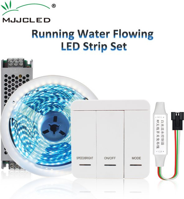 MJJCLED RGBIC LED-Streifen 24V WS2811 mit fließendem Wasser-Effekt, SMD 2835, Farbe Weiß - Bild 1