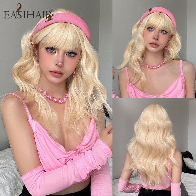 EASIHAIR Perücke, blond, gewellt mit Pony, synthetisch, Damen - Bild 1