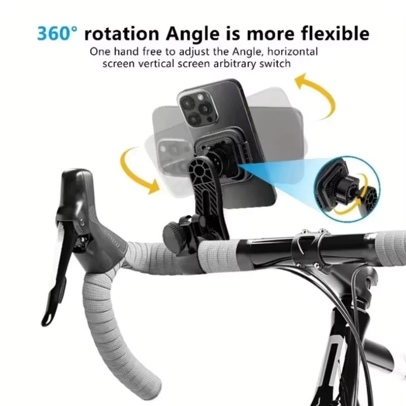 VIKEFON Magnetische Fahrrad Handyhalterung mit 360 Grad Rotation, abnehmbarer Lenkerhalterung für iPhone, Samsung und Xiaomi, Schwarz - Bild 6