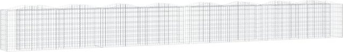 Vidaxl Gabionen-Hochbeet mit Hochbogen aus verzinktem Eisen in Silber, B/T/H: 800 x 50 x 100 cm - Bild 1