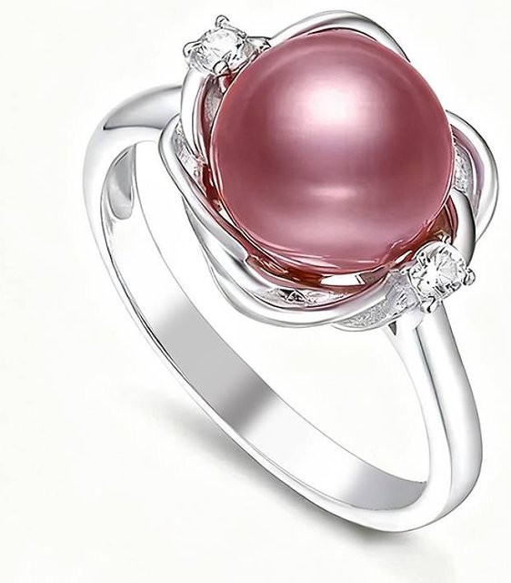 Huitan Ring Silberfarben, Perle, Zirkonia, Damen - Bild 1