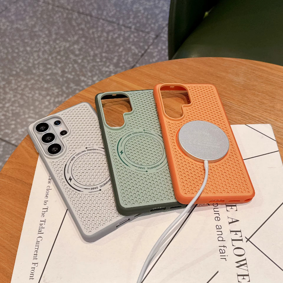 Magnetische Waben-Schutzhülle für Samsung Galaxy S26 S25 S24 Ultra Plus in Schwarz mit Kühlfunktion und MagSafe-Kompatibilität - Bild 1