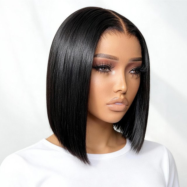 HJ WEAVE BEAUTY Bob-Perücke, 100% Echthaar, kurze Bob-Perücke, Damen - Bild 1