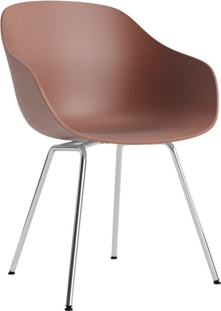 HAY About A Chair AAC 226 mit Armlehnen in Rot und mattem Stahlgestell in organischem Design - Bild 1