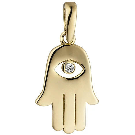 Colfem Anhänger Hand, 333 Gelbgold, Zirkonia, Unisex - Bild 1