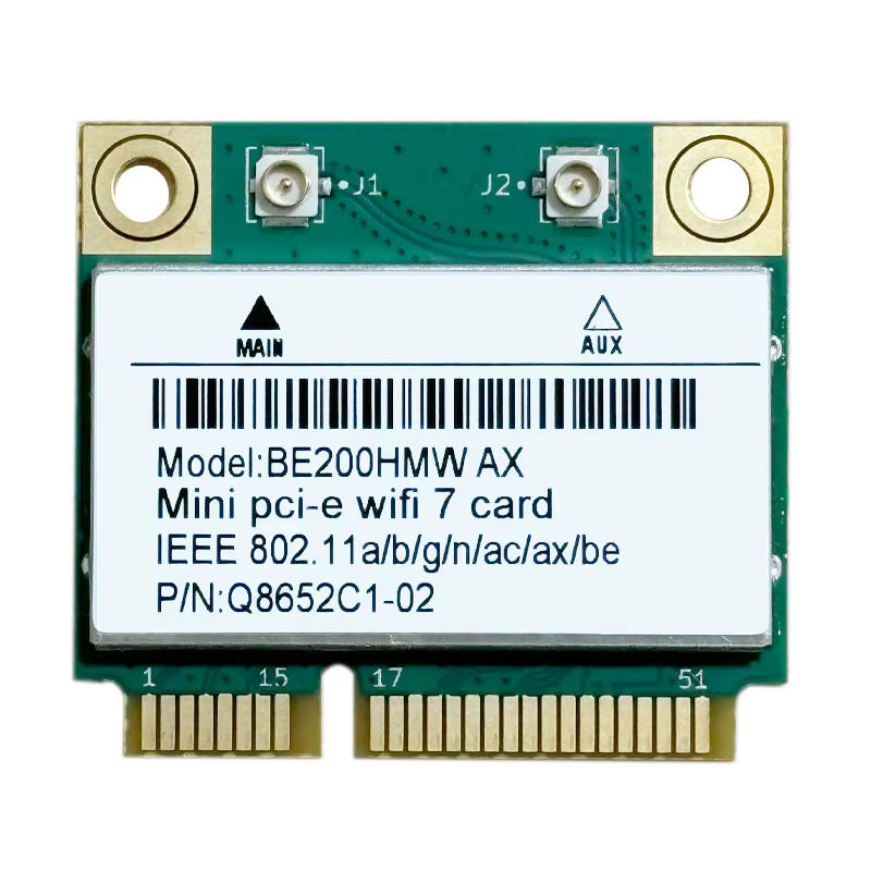 WDXUN WiFi 7 BE200 PCIe Netzwerkadapter mit Bluetooth 5.4, Tri-Band 2,4 GHz/5 GHz/6 GHz, 8774 Mbit/s, BE200NGW Drahtlos-Netzwerkkarte für Windows 10/11, Grün - Bild 2