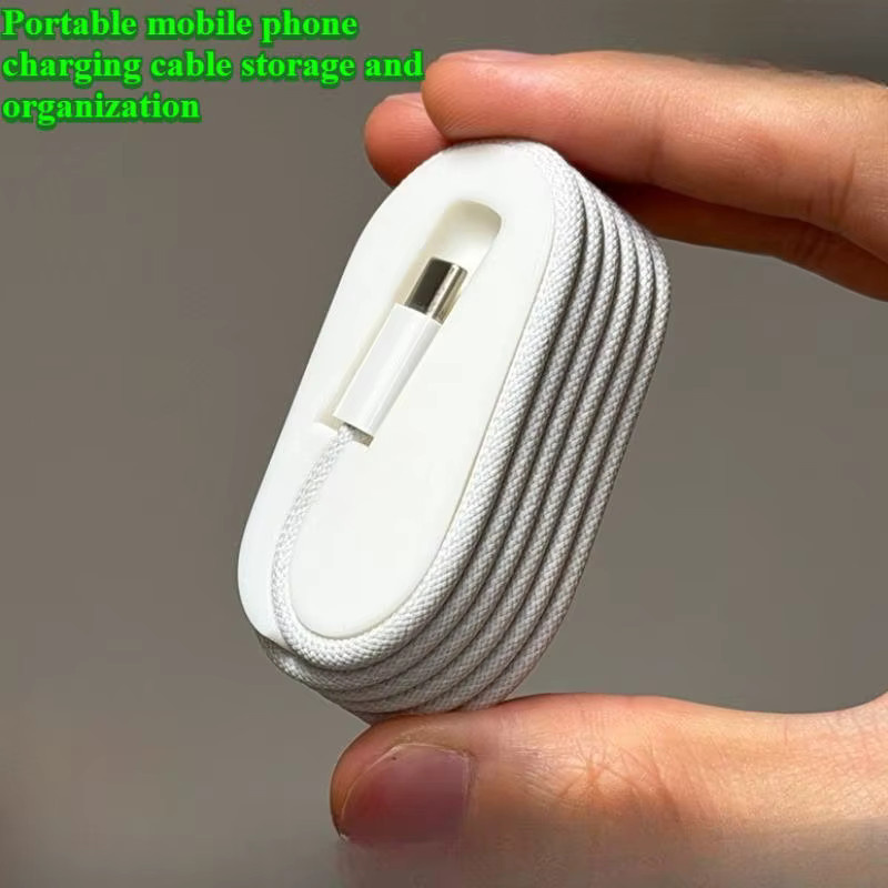 Geflochtener Kabelorganisator für Apple USB-C-Kabel, 1m, Farben: Rot und Weiß - Bild 2