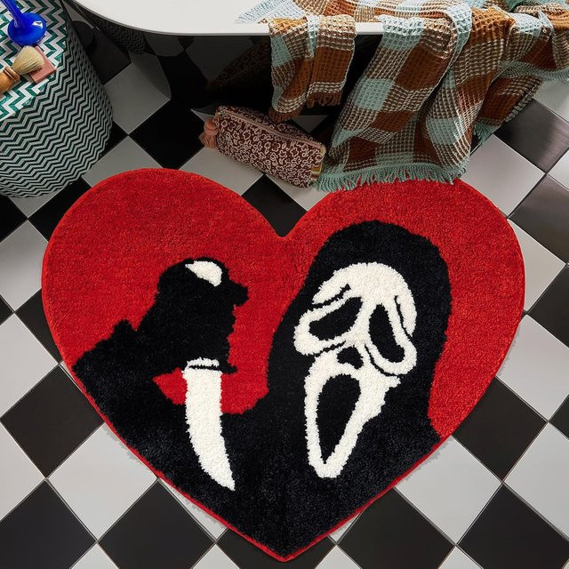 Lodestar Halloween Cartoon Badezimmermatte aus Polyester, Anti-Rutsch-Matte in Rot, B/T: 60 x 40 cm - Bild 1