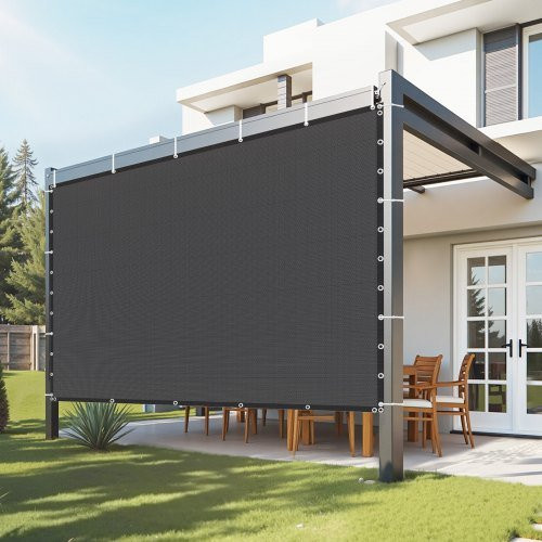 VEVOR Sonnenschutznetz für Pergola und Garten, 140 GSM HDPE Material mit Ösen aus Edelstahl, Schwarz, Breite: 305 cm, Tiefe: 305 cm - Bild 1