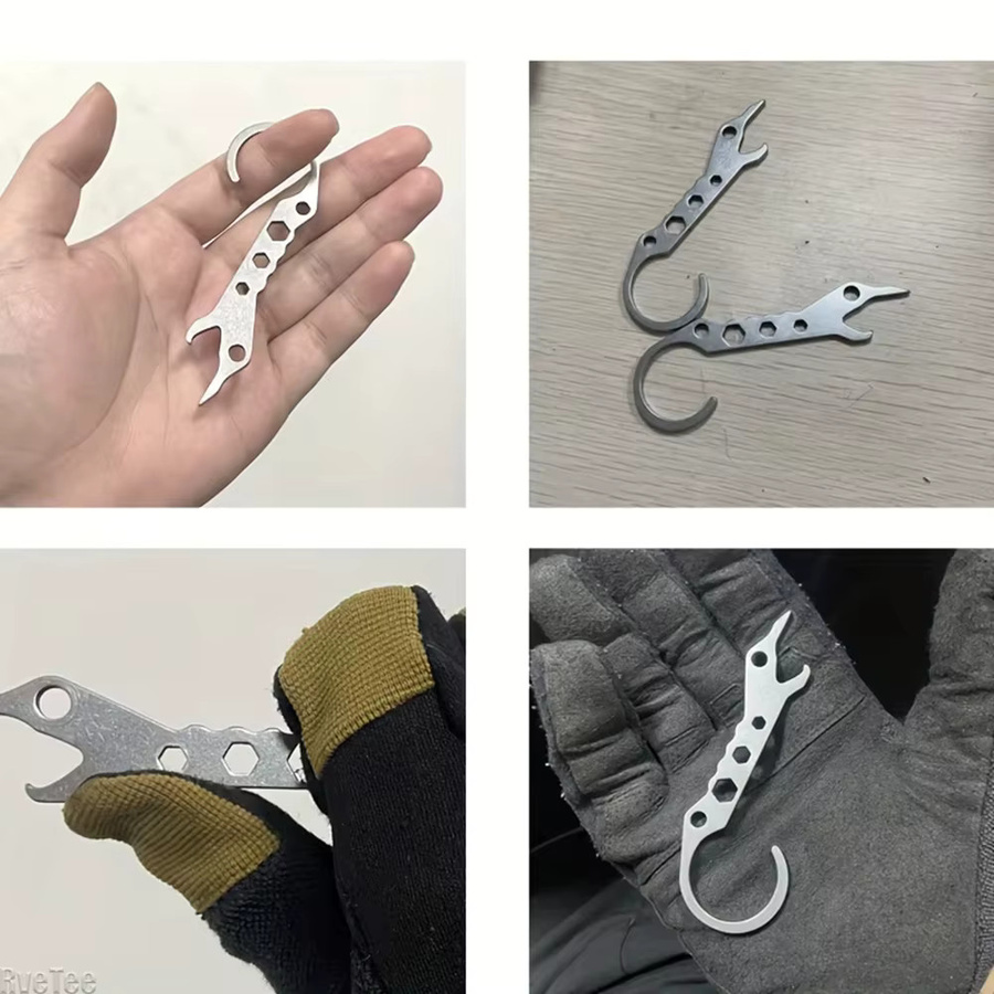RveTee Mini-Hebelwerkzeug im Eidechsen-Stil aus Edelstahl in Silber - Bild 4