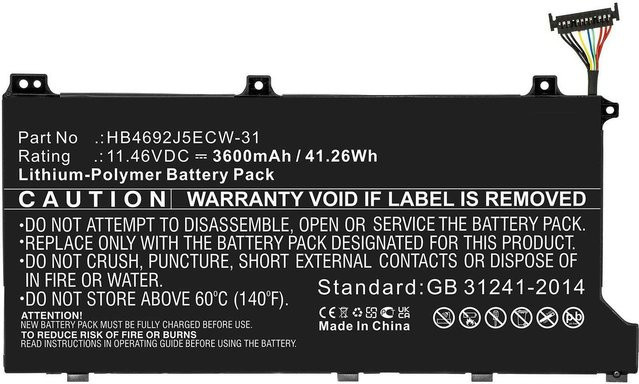 CoreParts Akku für Huawei Notebook MBXLP-BA0015, Li-Ion Pack, Schwarz - Bild 1