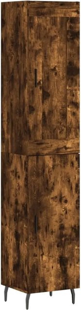 vidaXL Highboard Räuchereiche in Braun aus Holzwerkstoff und Metall, B/T/H: 34,5 x 34 x 180 cm - Bild 1