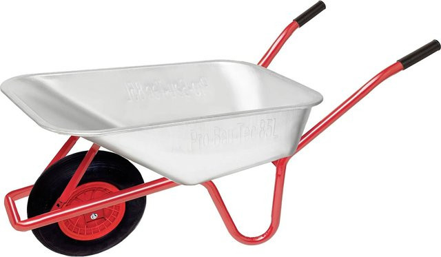 Pro-Bau-Tec Garten- und Bauschubkarre aus Stahl in Silber mit 160 kg Tragkraft - Bild 1