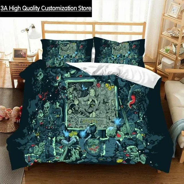 Lodestar Zelda Bettwäsche-Set aus Mikrofaser mit Bettbezug und Kissenbezug, Blau, B/H: 210 x 210 cm - Bild 1