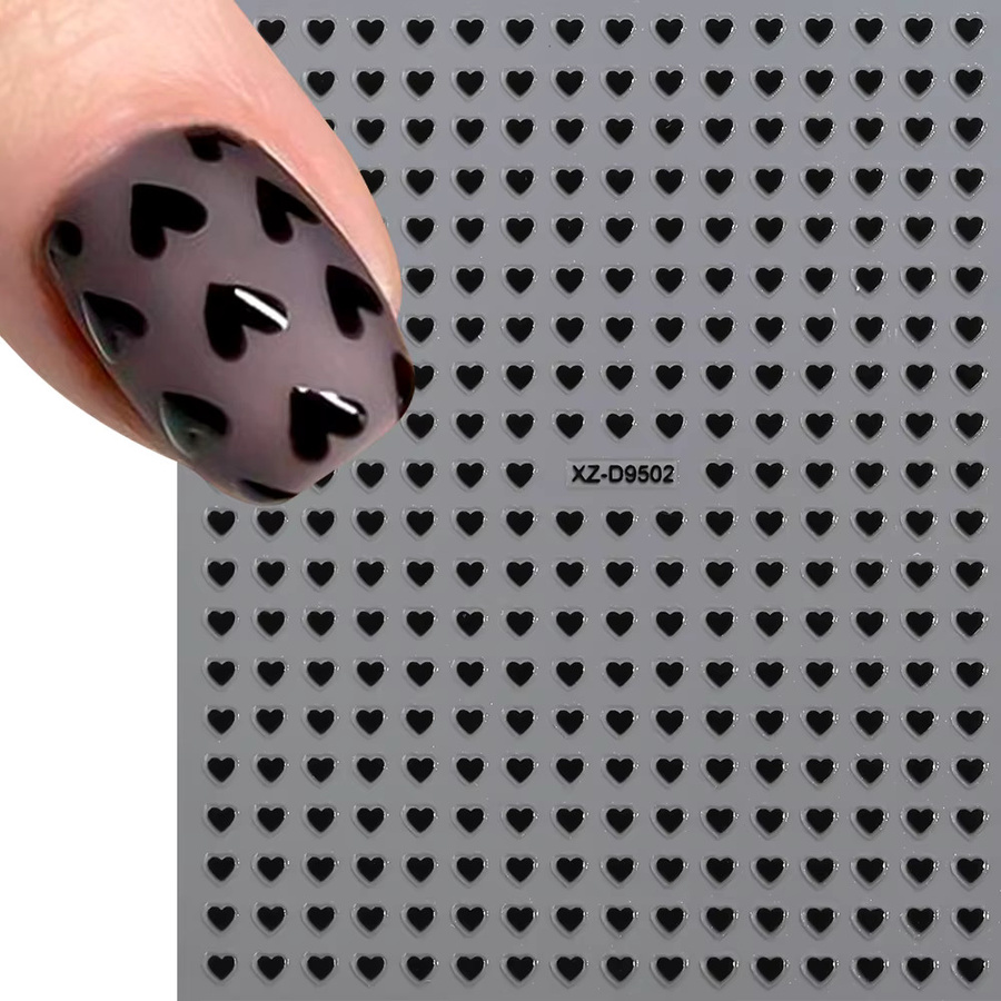 HotPress Nagelaufkleber 3D Herz, Rot Rosa, Glänzend, 8 Stück - Bild 2