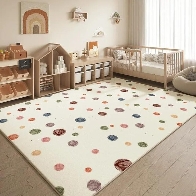 Abstrakter Graffiti Teppich mit Smiley Gesicht und geometrischen Formen in Multicolor, B/T: 120 x 160 cm - Bild 1