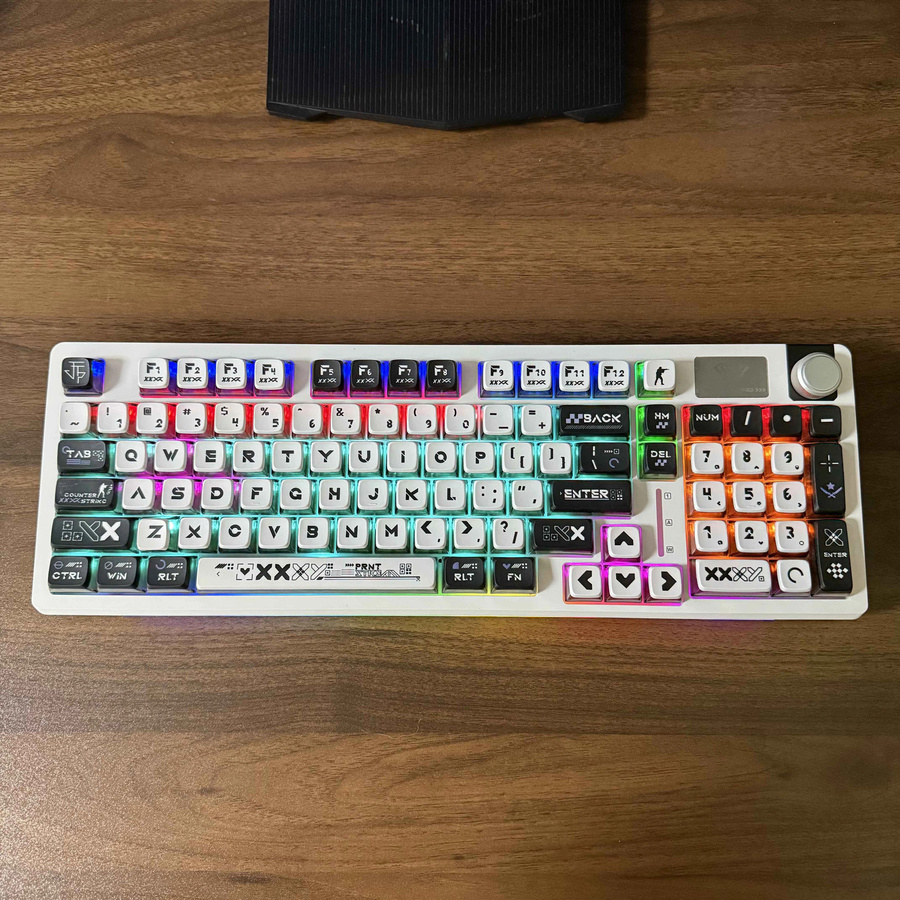 CHUBAN Pudding Tastenkappen Set mit Doomsday-Druck und 4-seitig durchscheinendem Obermuster für mechanische Tastaturen, Multicolor, kompatibel mit 60 %, 75 %, TKL, 96 % und 100 % Layouts - Bild 2