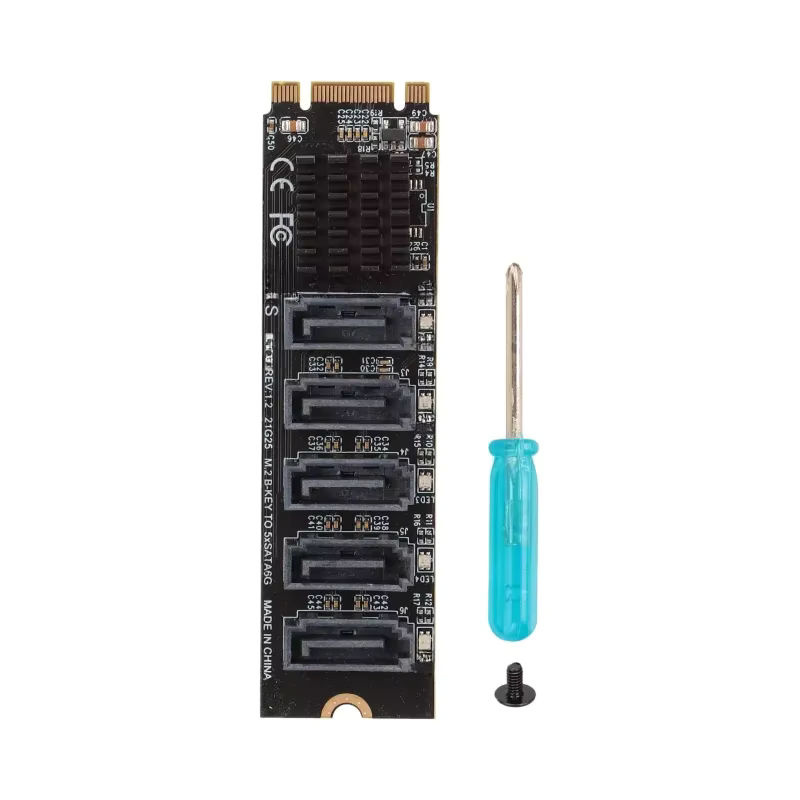T.F.SKYWINDINTL M.2 NVMe auf 6 Port SATA 3.0 Adapter Karte ASM1166 RAID Controller in Schwarz - Bild 6
