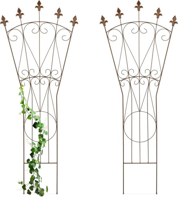 Relaxdays Rankgitter aus Stahl in Braun für den Garten, 2er Set, Höhe: 145 cm, Breite: 54 cm - Bild 1