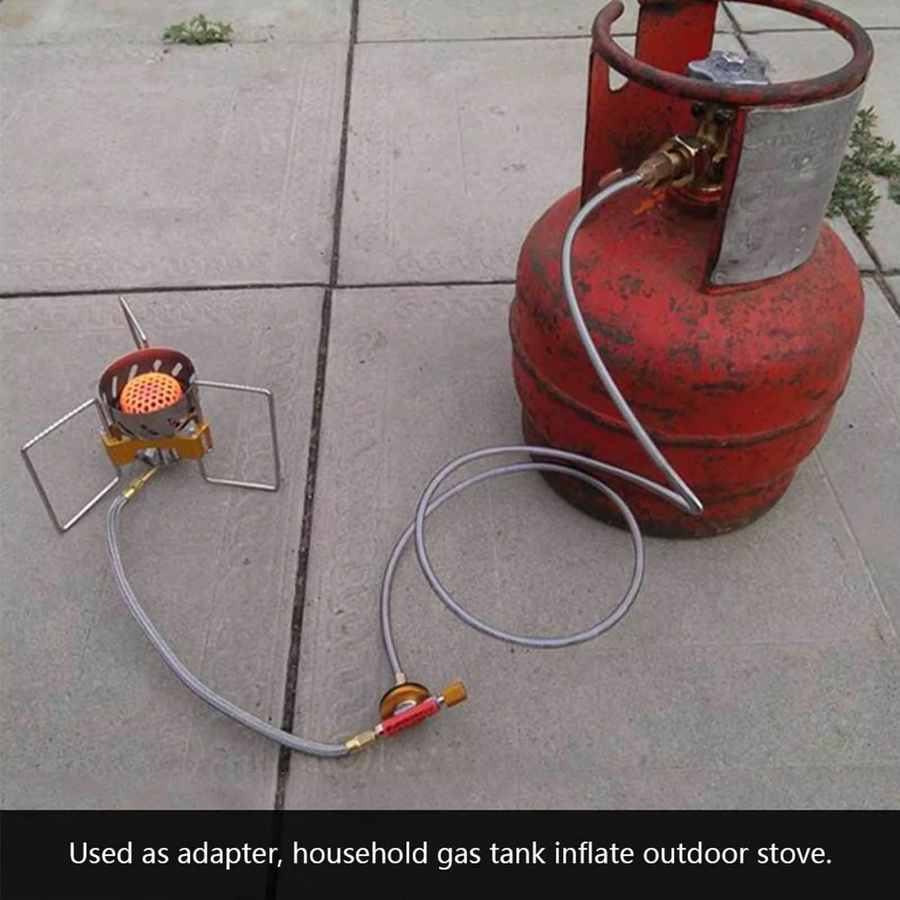 LIXADA Gas-Konverter für Outdoor-Campingkocher als Adapter für Haushalts-Gaszylinder, Farbe: Silber - Bild 2