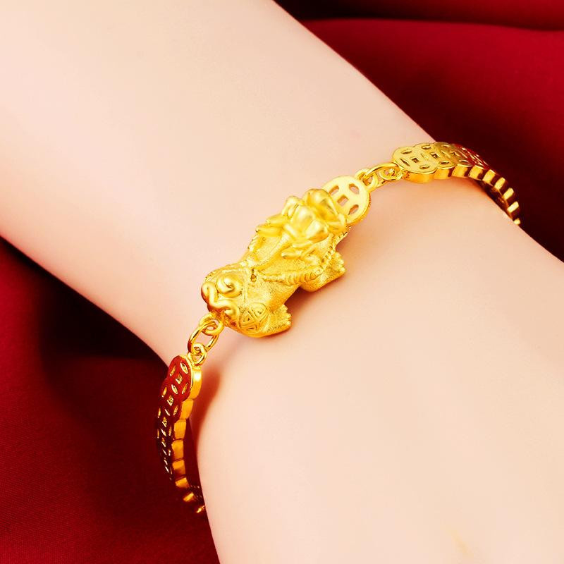 Armband Messing vergoldet, Sandgold, Damen - Bild 3