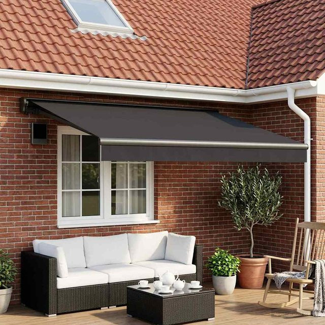 vidaXL Markisenersatzstoff aus Polyester in Anthrazit, Breite: 350 cm, Tiefe: 250 cm - Bild 3