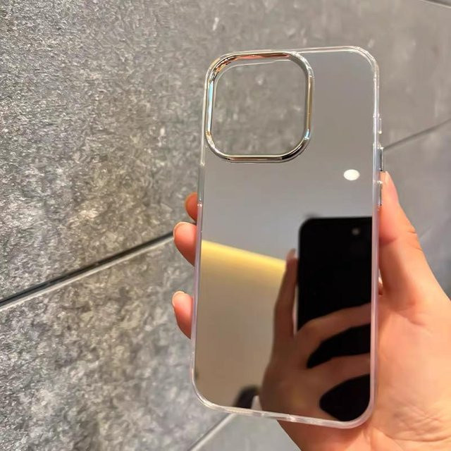 Stoßfeste Acryl Handyhülle mit Spiegel-Effekt für Apple iPhone 14 Pro Max, Farbe: Silber - Bild 1