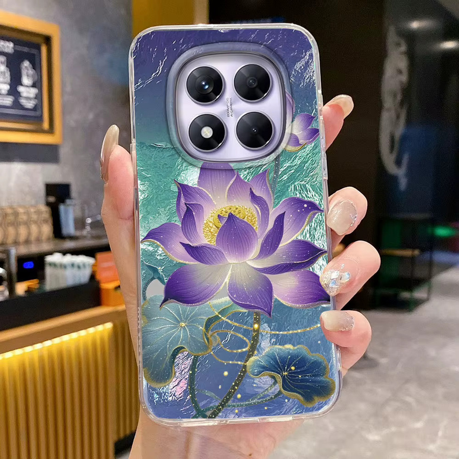 Handyhülle mit blauem Lotusblüten-Design für Xiaomi Redmi Note und diverse Modelle - Bild 2