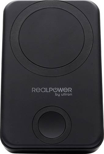 RealPower PB-10000 MAG Powerbank mit 10000 mAh und MagSafe Unterstützung in Schwarz mit USB-C Anschluss - Bild 1