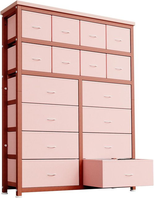 HiMISS Stoff-Aufbewahrungsturm Kommode mit 9 Schubladen in Braun und Schwarz für Schlafzimmer, Wohnzimmer und Flur - Bild 1