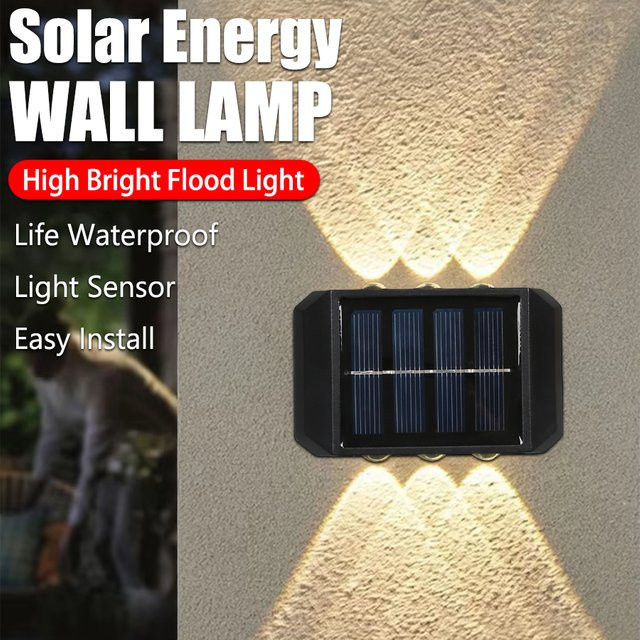 Heinast Solar-LED-Wandleuchte für den Außenbereich in Schwarz mit Dämmerungssensor und warmweißem Licht für Garten und Terrasse - Bild 1
