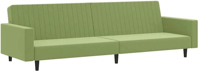 vidaXL Schlafsofa 2-Sitzer Click-Clack aus Samt in Hellgrün mit Massivholzrahmen - Bild 1