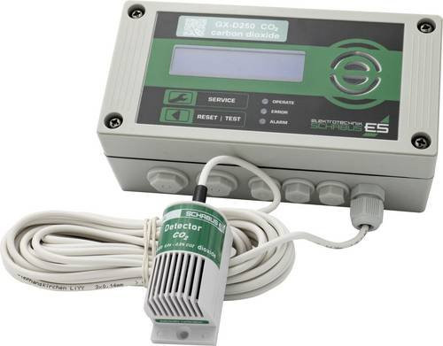 Schabus GX-D250 Luftgütesensor in Grau mit internem Sensor zur CO2-Detektion, netzbetrieben - Bild 1