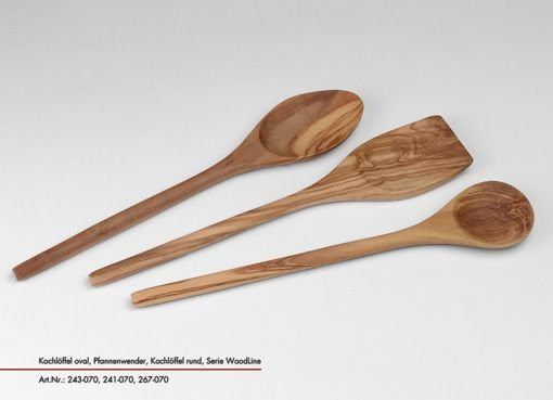 Kochlöffel JUSTINUS aus Olivenholz in Braun und Beige, 35,0 x 6,0 cm - Bild 1