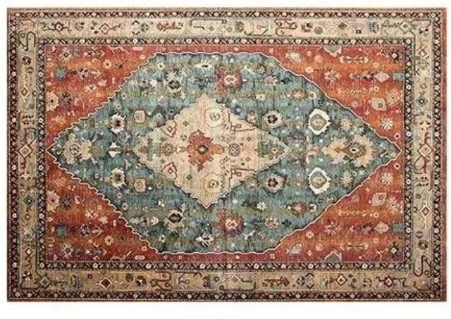 Karpetti Teppich mit böhmischem Marokkanisch-Muster, bunt, rutschfest und waschbar, B/T: 80 x 120 cm - Bild 1