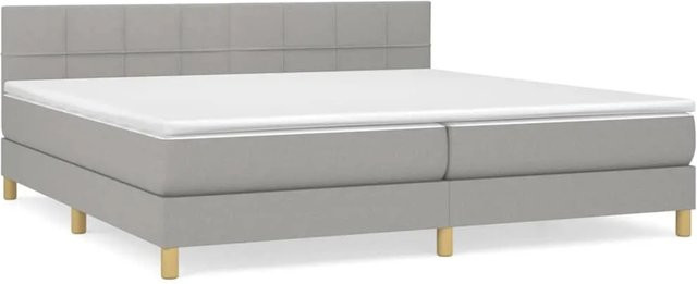 vidaXL Boxspringbett mit Matratze Hybrid-Design in Hellgrau, B/T: 200 x 200 cm - Bild 1