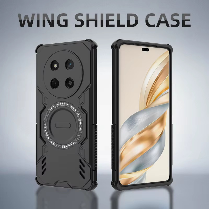 Stoßfeste Magnet-Schutzhülle für Huawei Honor 200, 400 Pro, X9C und Magie 7 Lite mit Wärmeableitung in Schwarz oder Rot - Bild 4