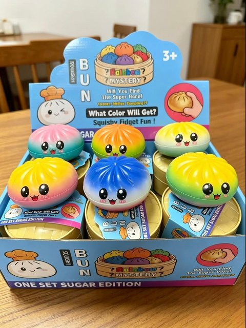 Regenbogen mysteriöse Brötchen-Knetmusik, Xiaolongbao, Knetspielzeug - Bild 1
