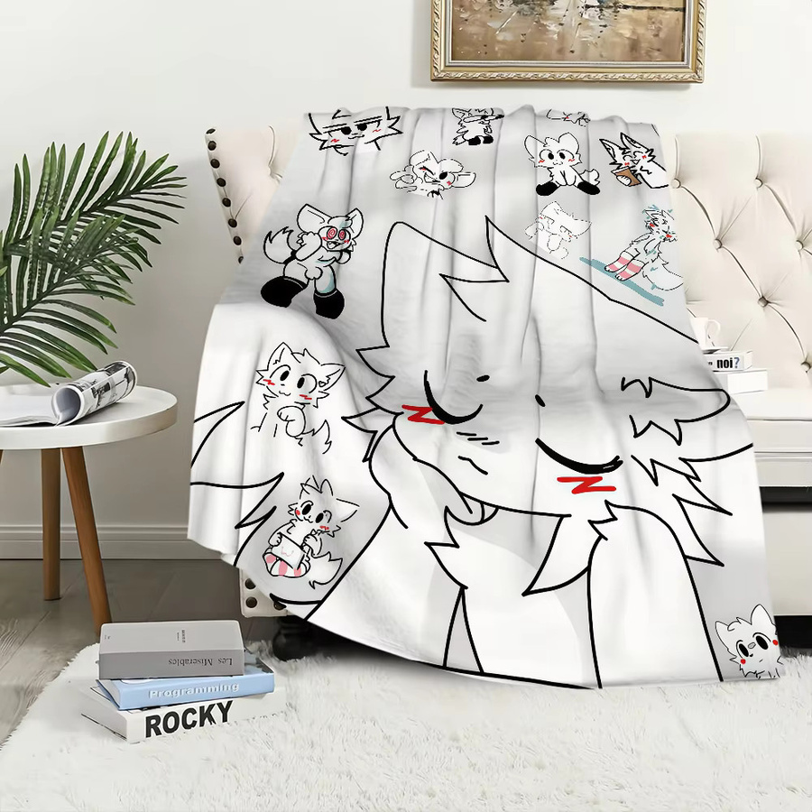 Boykisser Kawaii Kuscheldecke für Bett und Sofa, Weiß - Bild 3