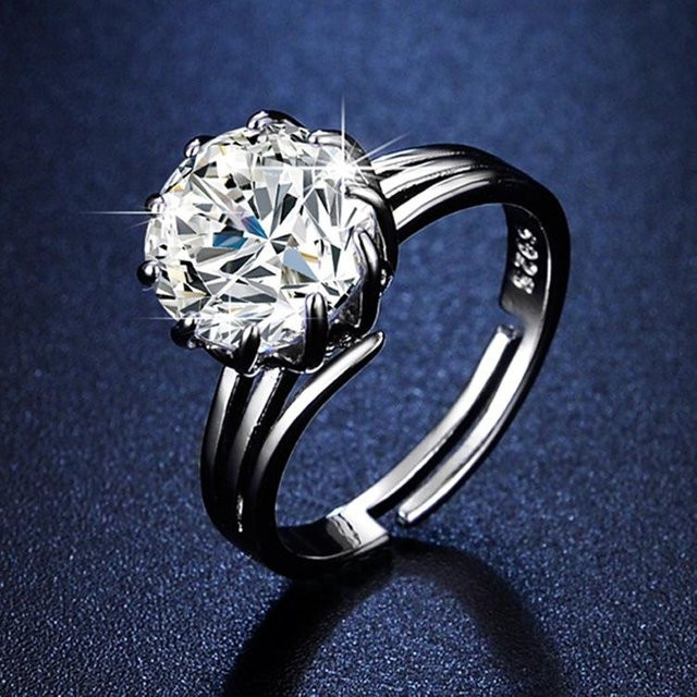 Lucky Star Jewelry Lotusring, Kupfer, Silber, Diamant, Zirkonia, Damen - Bild 1