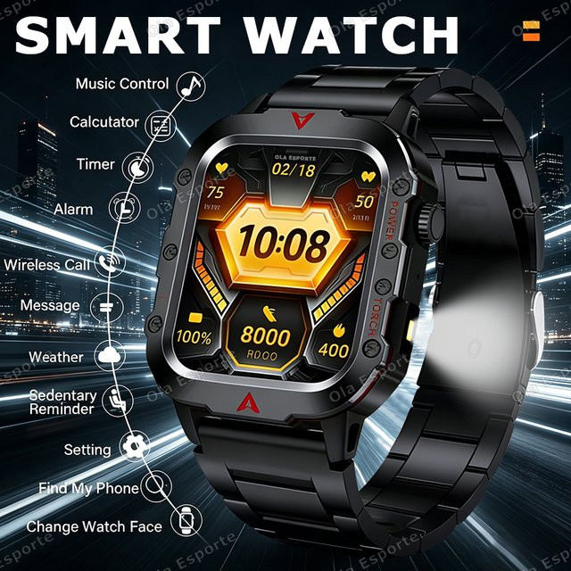 Ola Esporte Smartwatch, GPS, Herzfrequenz, Schwarz, Herren - Bild 1