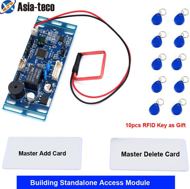 Asia-Teco RFID Proximity Access Control System Board in Blau für 125 kHz und 13,56 MHz mit bis zu 2500 Benutzern und Gebäude-Intercom-Modul - Bild 1
