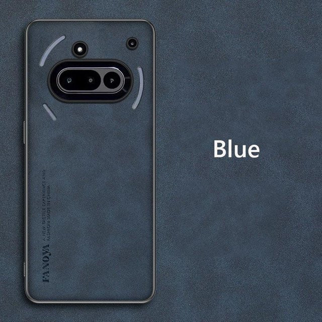 Retro Silikon Schutzhülle für Nothing Phone 3A in Lederoptik, stoßfest und matt, erhältlich in Schwarz, Blau, Grau und Braun - Bild 1
