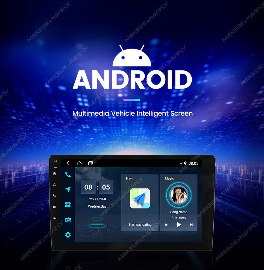 TomoStrong Android 14 Autoradio mit 9 Zoll Display, 2GB RAM, 32GB Speicher, Drahtloses CarPlay, GPS und Bluetooth für Kia Morning 2 und Picanto 2011 - 2017, Schwarz - Bild 3