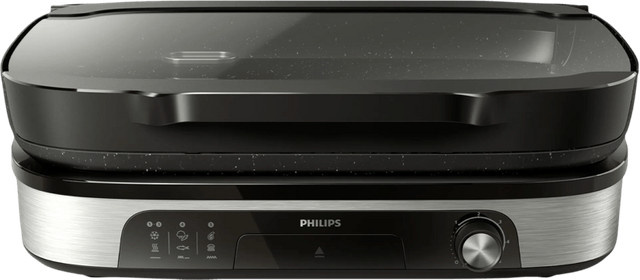 Philips HD6212/90 Elektrogrill in Schwarz mit Edelstahl- und Glaselementen - Bild 1