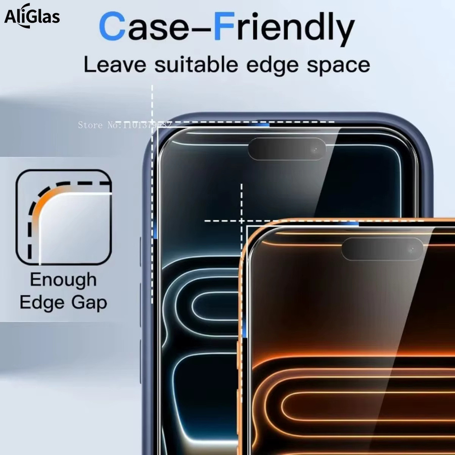 5er Set Gehärtetes Glas Displayschutzfolie Full Cover für Apple iPhone 17 Pro Max 16 15 14 Plus 13 12 11 XR X XS Max Pro Mini in Transparent - Bild 6