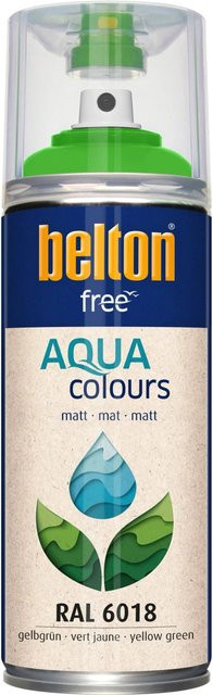 Belton Free AQUAcolours Buntlack RAL 6018 Gelbgrün matt, wasserbasiert, 400 ml - Bild 1